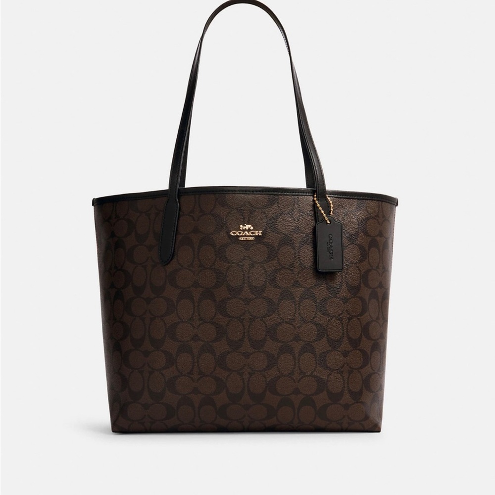 Coach Signature Canvas Zip Top Tote